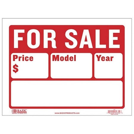 9 X 12 In. 2 Line Sale Sign